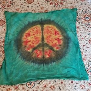 Hand dyed peace sign 32" x 32" square scarf